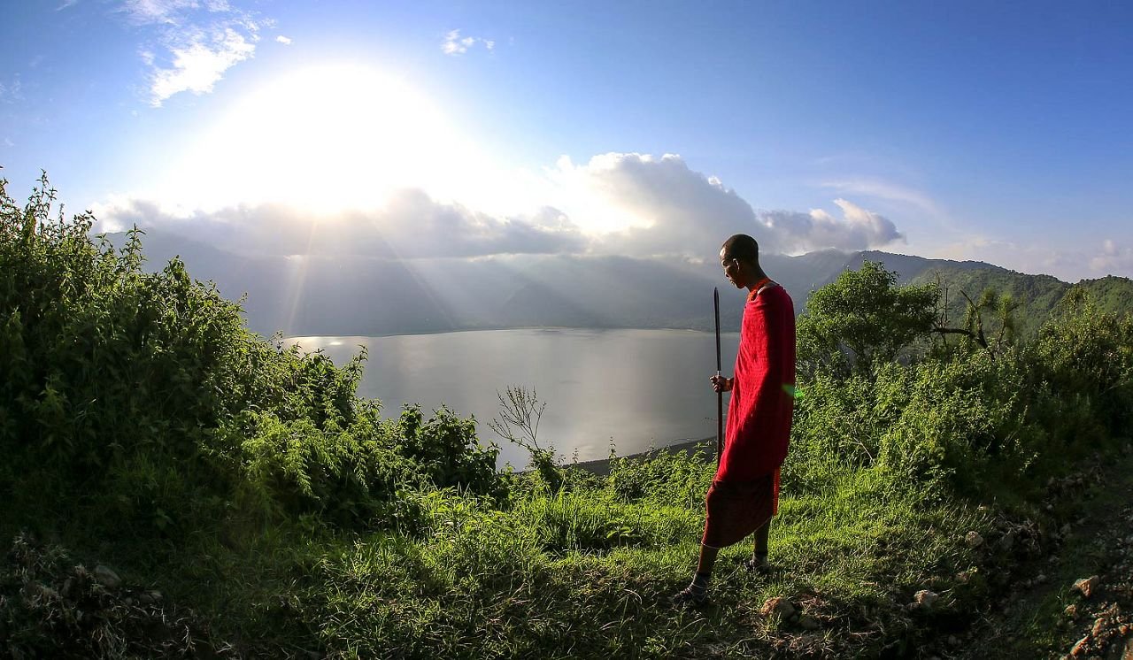 Scenic vistas of the Great Rift Valley and Ol Doinyo Lengai from volcanic mountain ridges